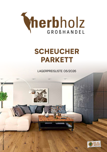 Titelseite: Scheucher Parkett – Lagerliste
